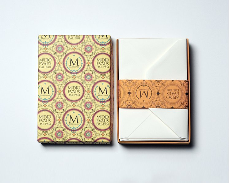 B&uuml;ttenpapier-Gru&szlig;kartenset M - FABRIANO, Medioevalis